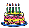 An illustration of a birthday cake